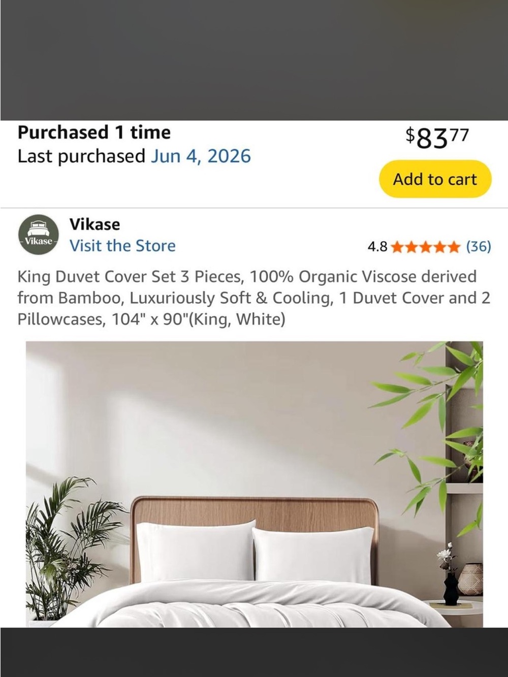 King Duvet Cover Set in White - 3-Piece Bamboo Viscose